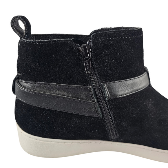 Vionic Ankle Boot Sneakers Women's Size 9.5 Black Mitzi Suede Comfort Strappy - Picture 9 of 13